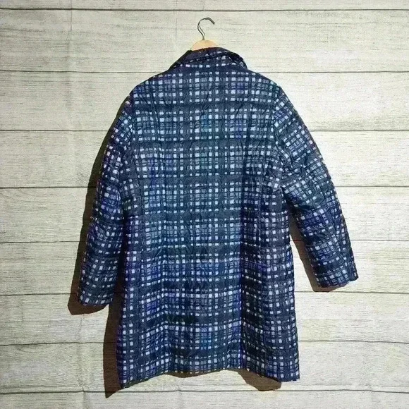 Lands End Plaid Long Jacket, Size 16 - Picture 8 of 10